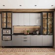 Cozinha Lumina 6 Peças Paneleiro para Forno e Micro e Led