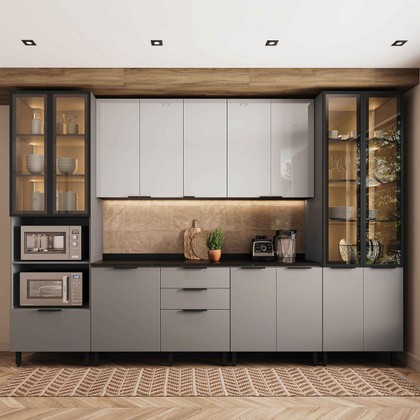 Cozinha Lumina 6 Peças Paneleiro para Forno e Micro e Led