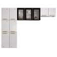 Cozinha de Aço Compacta Diamante C/ Vidro 3 Peças Branco/Preto - Telasul