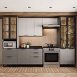 Cozinha Lumina 5 Peças com Vidro e Led