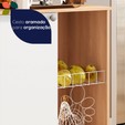 Balcão Fruteira Multiuso âmbar 1 Porta 1 Cesta Freijó/Branco