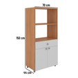 Balcão para Forno e Micro-Ondas âmbar 2 Portas 1 Gaveta Freijó/Branco