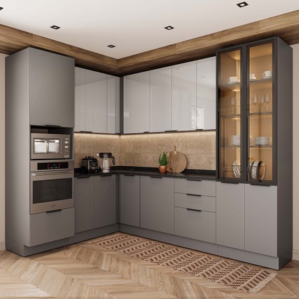 Cozinha Lumina 8 Peças Torre Quente - Forno de Embutir e Led