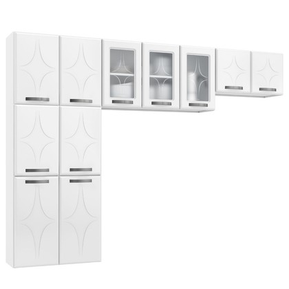Cozinha de Aço Compacta Rubi 3 Vidros Branco - Telasul