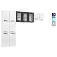 Cozinha de Aço Compacta Rubi 3 Vidros Branco/Preto - Telasul