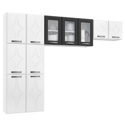 Cozinha de Aço Compacta Rubi 3 Vidros Branco/Preto - Telasul