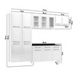 Cozinha de Aço Completo Telasul Topázio C/ Vidro 4 Peças Branco - Telasul