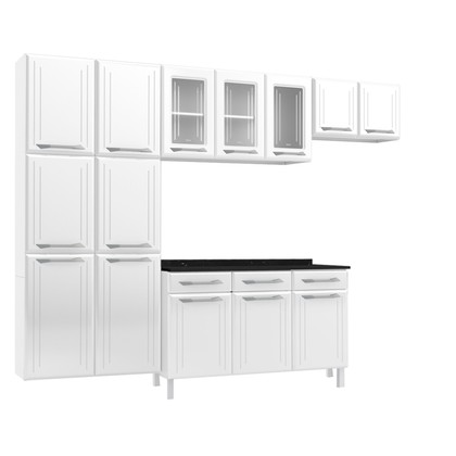 Cozinha de Aço Completo Telasul Topázio C/ Vidro 4 Peças Branco - Telasul