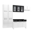 Cozinha de Aço Completo Telasul Topázio C/ Vidro 4 Peças Branco/Preto - Telasul