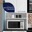 Cozinha de Aço Completa C/ Kit para Micro-Ondas Telasul Topázio 4 Peças Branco/Preto - Telasul