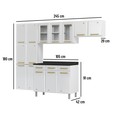 Cozinha de Aço Completa Diamante 4pçs 3vd Branco - Telasul