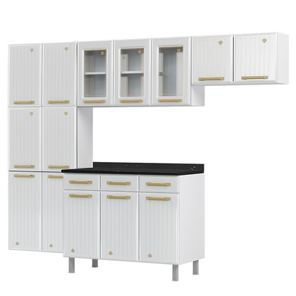 Cozinha de Aço Completa Diamante 4pçs 3vd Branco - Telasul