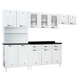 Cozinha de Aço Completa C/ Kit para Micro-Ondas Telasul Star C/ Vidro 4 Peça Branco - Telasul