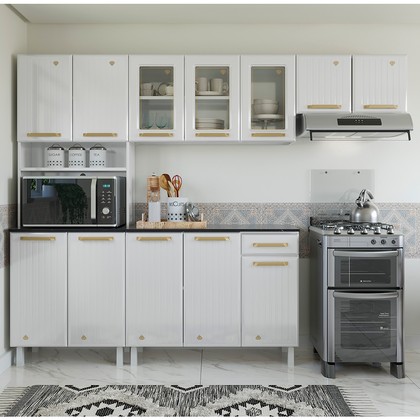 Cozinha de Aço Compacta Diamante 4pçs C/ Kit Branco - Telasul