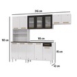 Cozinha de Aço Compacta Diamante 4pçs C/ Kit Branco/Preto - Telasul