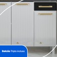 Cozinha de Aço Compacta Diamante 4pçs C/ Kit Branco/Preto - Telasul