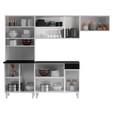 Cozinha de Aço Compacta Diamante 4pçs C/ Kit Branco/Preto - Telasul
