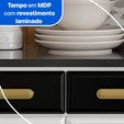 Cozinha de Aço Completa Telasul ágata 5 Vidros com Balcão Branco/Preto - Telasul