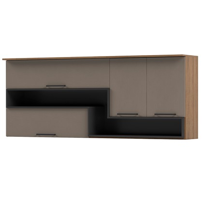 Armário de Cozinha Aéreo Telasul Caiena 200 Cm Mel/Fumê - Telasul