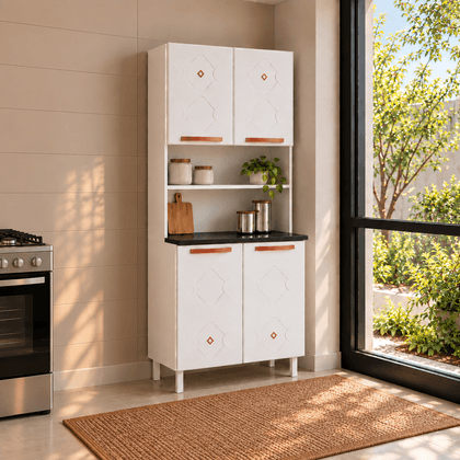Armário Paneleiro Duplo de Aço Telasul Mirage 4 Portas Branco - Telasul