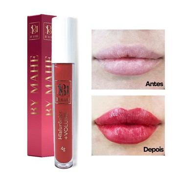 Gloss Labial Aumento de Volume Imediato com ácido Hialurônico Premium Red Velvet- By Mahe