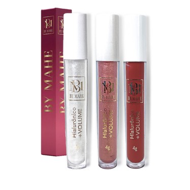 Kit 3 - Gloss Labial Aumento de Volume Imediato com ácido Hialurônico Premium - By Mahe