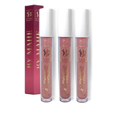 Kit 3 - Gloss Labial Aumento de Volume Imediato com ácido Hialurônico Premium Rose Gold- By Mahe
