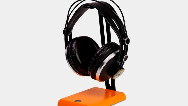 Suporte de Fone Odomae - Preto e Laranja - Móveis Gio