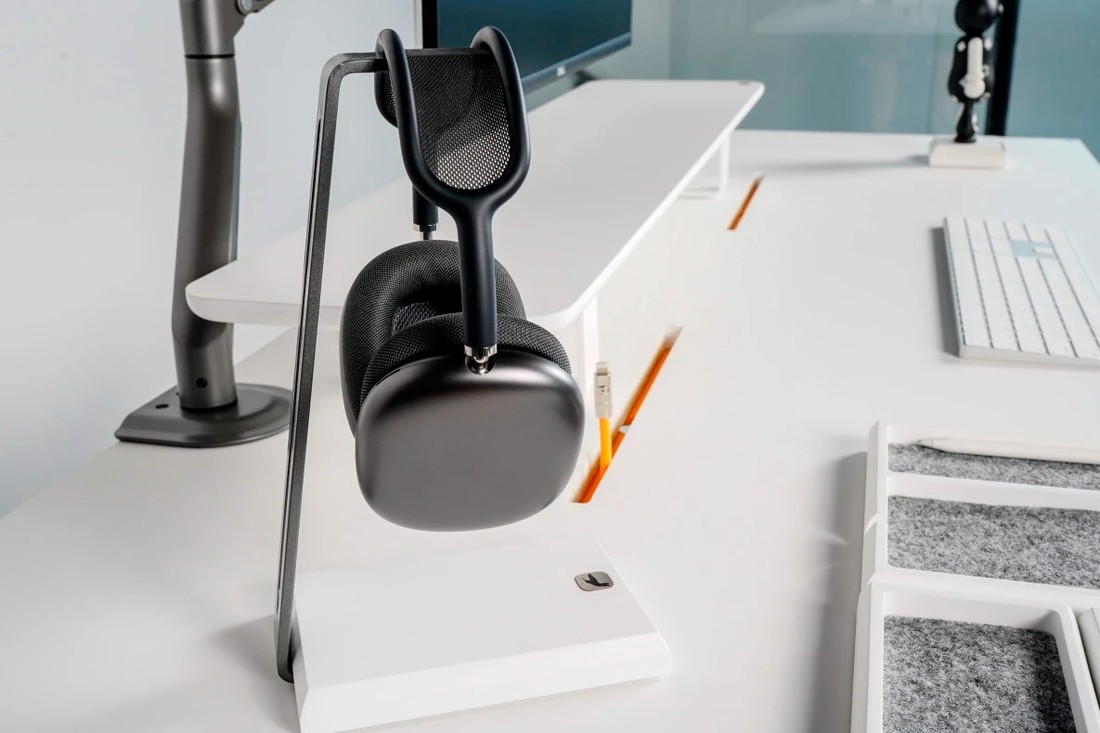 Suporte de Fone Odomae - Branco e Cinza - Móveis Gio