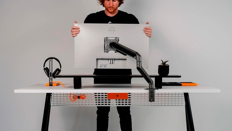 Suporte Braço Articulado para Monitor Hrebos Cinza Giopro