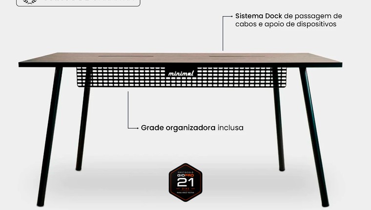 Mesa Office Escrivaninha Nobilis Minimal 140x70 Preto