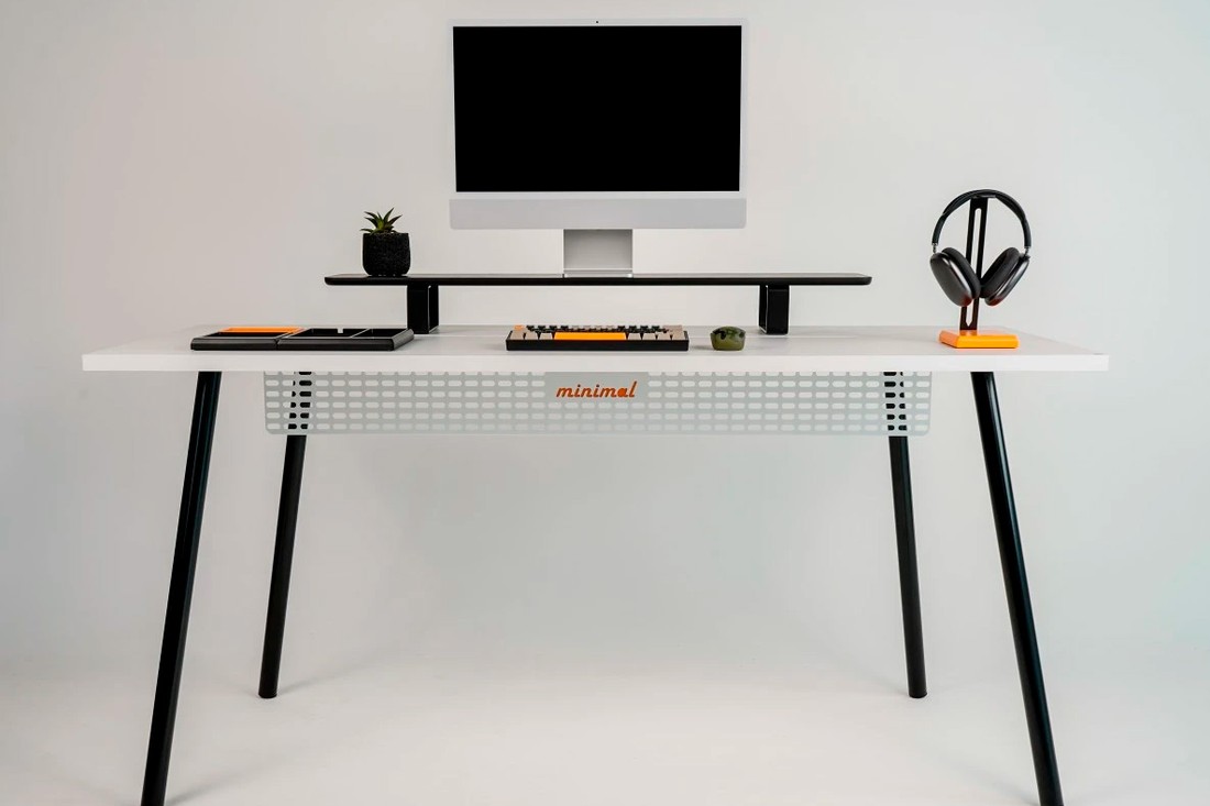 Mesa Office Escrivaninha Nobilis Minimal M1 Br/Preto Giopro