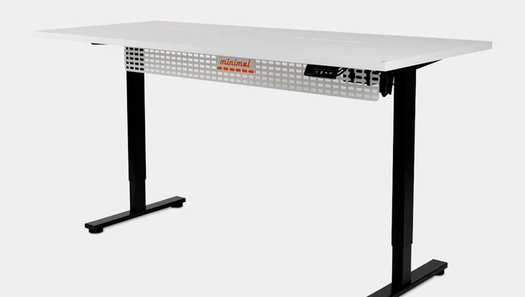 Mesa Regulagem de Altura Giodesk Minimal 140x70 Branco/Preto
