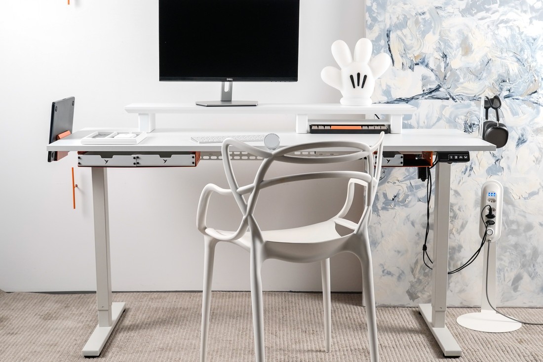 Mesa Modular Regulagem de Altura Elétrica Giodesk Slim M2