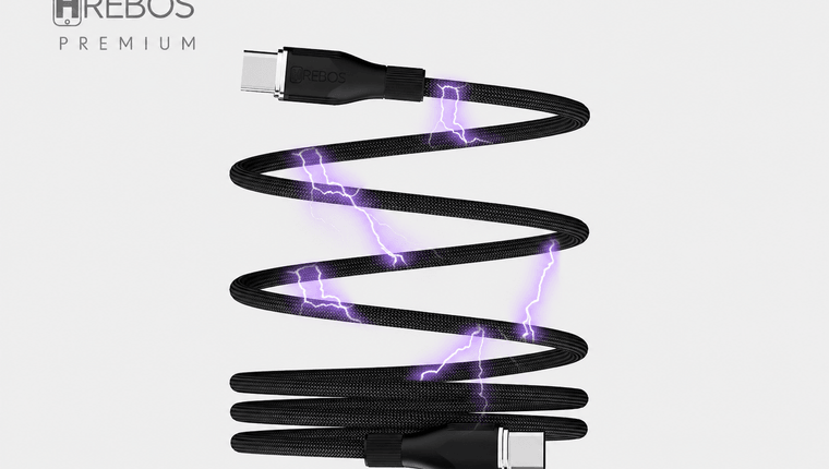 Cabo Hrebos Premium Curl Flow  Magnético Type-C & Type-C