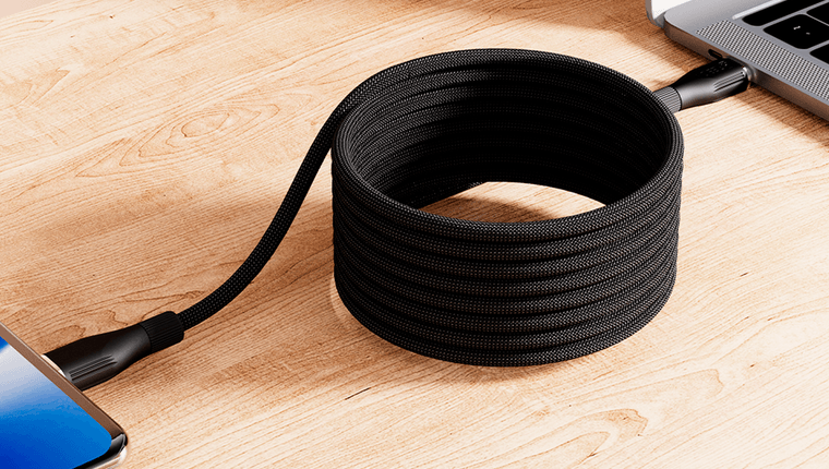 Cabo Hrebos Premium Curl Flow  Magnético Usb & Type-C