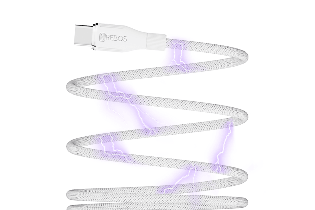 Cabo Hrebos Premium Curl Flow  Magnético Type-C & Type-C