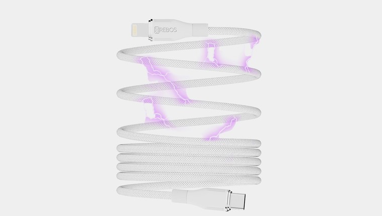 Cabo Hrebos Premium Curl Flow Magnético Usb & Lightning