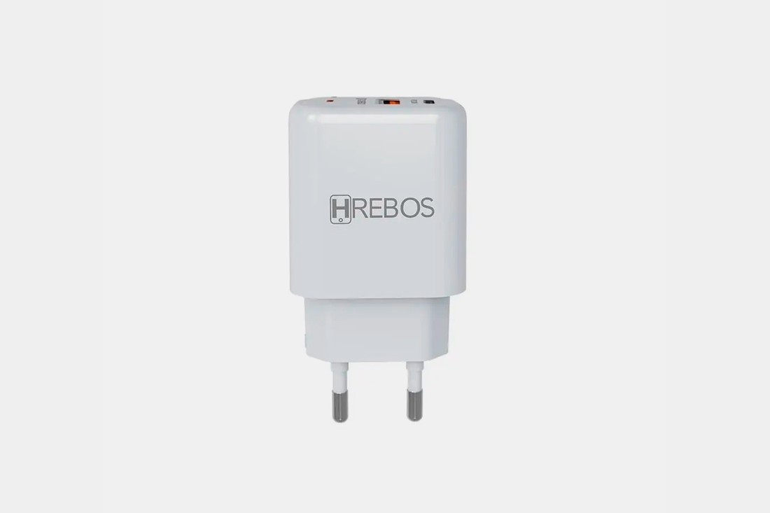 Carregador Turbo Hrebos Usb-C + Usb - 20w