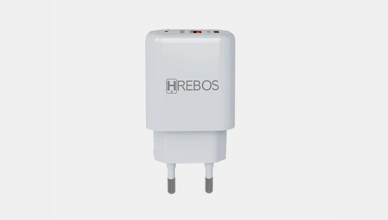 Carregador Turbo Hrebos Usb-C + Usb - 20w