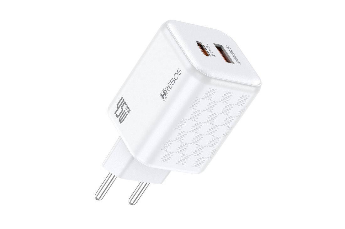 Carregador Turbo Hrebos Usb-C + Usb - 40w