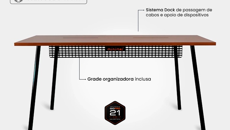 Mesa Office Escrivaninha Nobilis Minimal 160x70 Freijó\pre