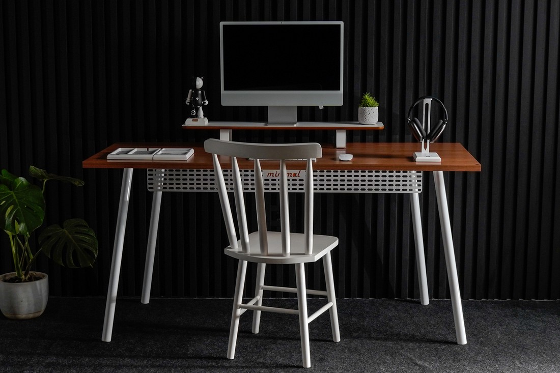 Mesa Office Escrivaninha Nobilis Minimal M1 Freijo/Branco Giopro