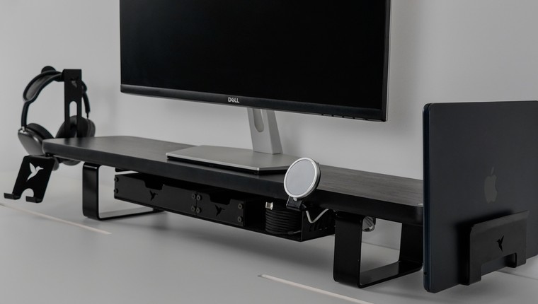 Estante Modular Suporte de Monitor Stand Minimal Pro 80x22 Preto