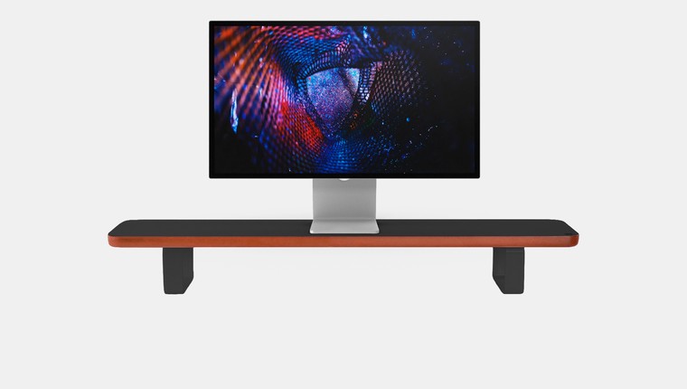 Estante Modular Suporte de Monitor Stand Minimal Pro 80x22 Preto\madeira