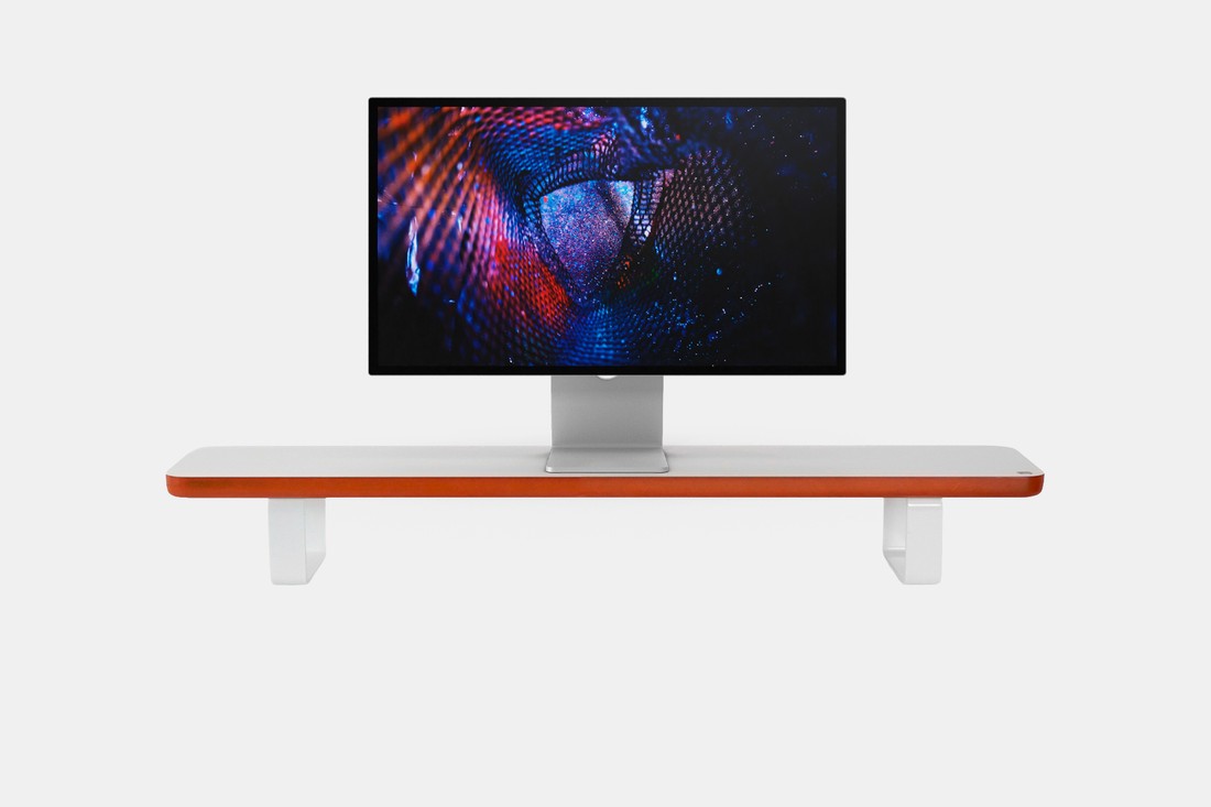 Estante Modular Suporte de Monitor Stand Minimal Pro 80x22 Branco\madeira