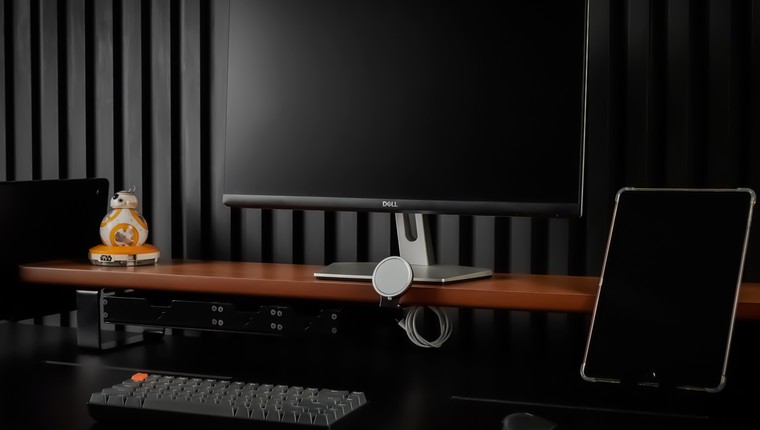 Estante Modular Suporte de Monitor Stand Minimal Pro 80x22 Freijó\pre