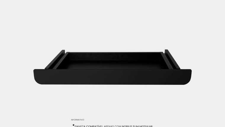 Gaveta Slim Modular Preto