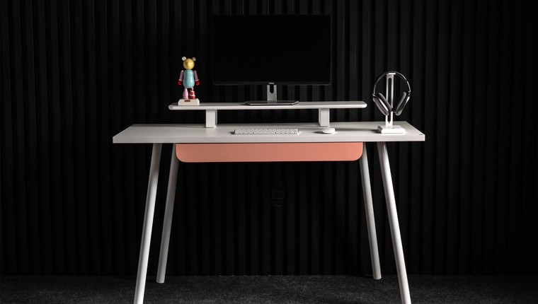 Gaveta Slim Modular Branco/Rosa