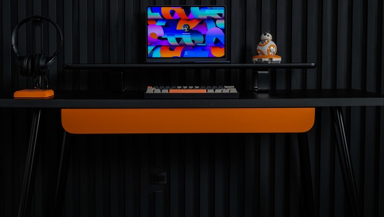 Gaveta Slim Modular Preto/Laranja